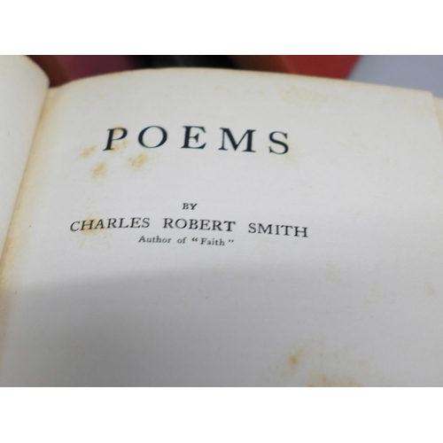 763 - A collection of poetry books including Byron, Shelley and a pencil box