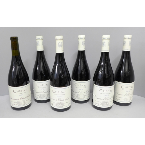 786 - Six bottles, 2005 Chenas Domaine de Chante-Grille