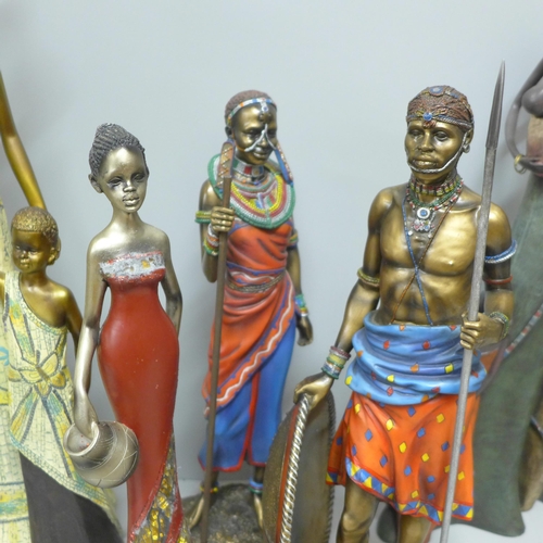 787 - A collection of African figures including Sherratt & Simpson, Leonardo, etc. (8)