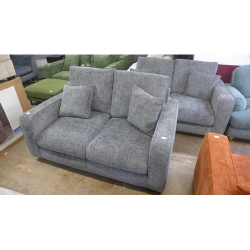 1303 - A Shada Hopsack charcoal pair of two seater sofas RRP £1698