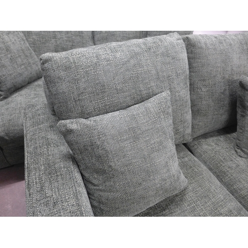 1306 - A Shada Hopsack green pair of two and three seater sofas RRP £1798