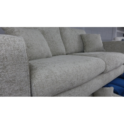 1329 - A Shada Hopsack concrete pair of three seater sofas RRP £1898