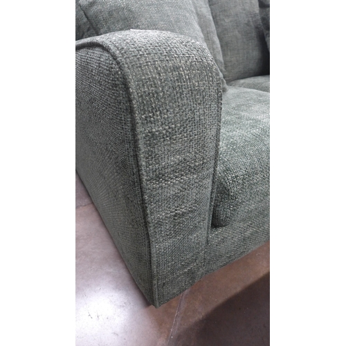 1360 - A pair of Shada Hopsack green upholstered two seater sofas RRP £1698