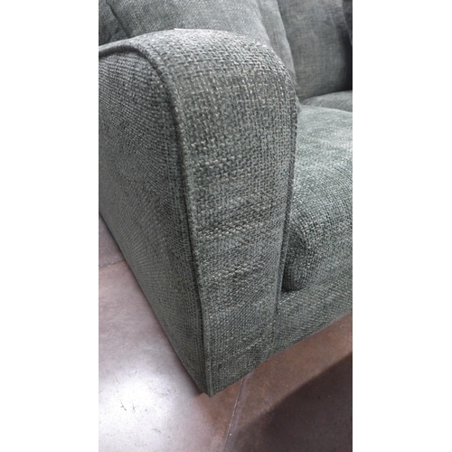 1362 - A pair of Shada Hopsack green upholstered two seater sofas RRP £1698