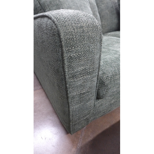 1363 - A pair of Shada Hopsack green upholstered two seater sofas RRP £1698