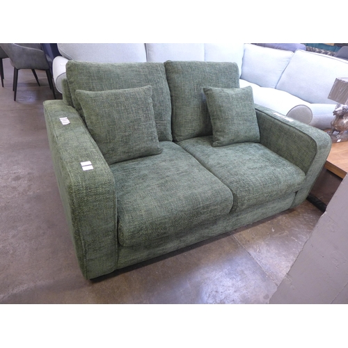 1465 - A Shada Hopsack green upholstered two seater sofa RRP £849