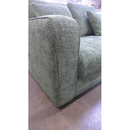 1465 - A Shada Hopsack green upholstered two seater sofa RRP £849