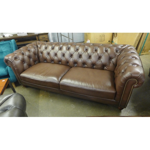 1480 - Allington Three Seater Brown Leather Sofa, original RRP £1666.66 + VAT (4190-37) * This lot is subje... 