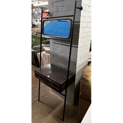 1365 - An Industrial style Orwell console unit with mirror H181cm x W71cm (VRN3059)