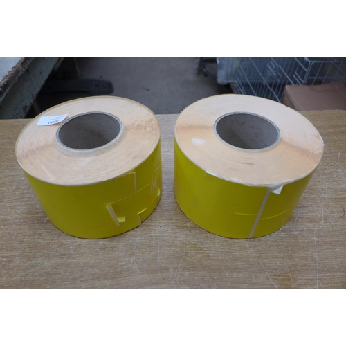 2020 - 2 Rolls of yellow sticky labels, 1,000 per roll - approx. 6