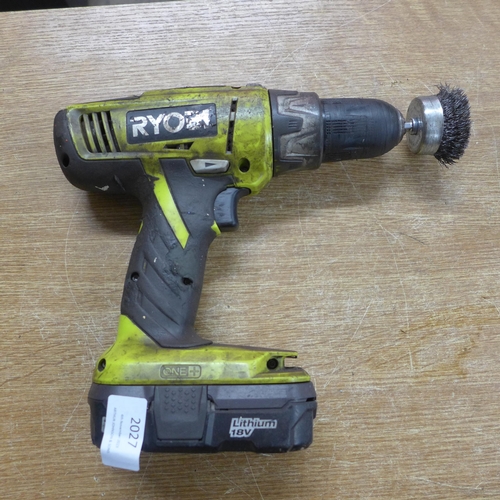 2027 - A Wickes 240v hammer-drill and a Ryobi 18v multi function drill * This lot is subject to VAT