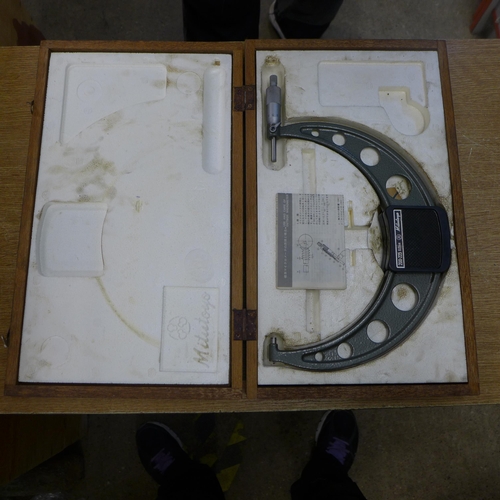 2054 - A Mitutoyo Outside micrometer, 200 - 225mm * This lot is subject to VAT