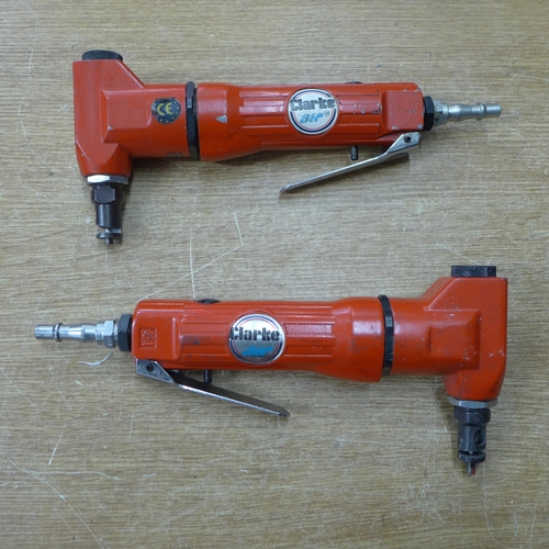 2077 - 2 Air nibblers, one air shears and an air impact driver