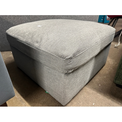 1309 - A mid-grey upholstered cushion-topped footstool