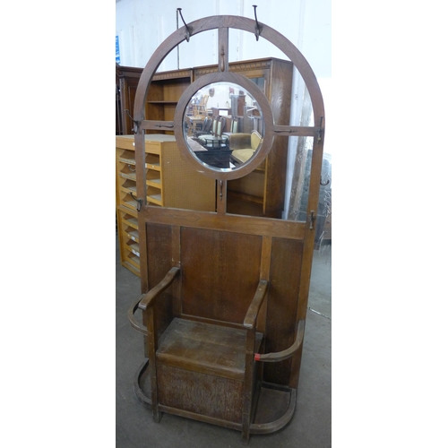 104 - An Art Deco oak hallstand