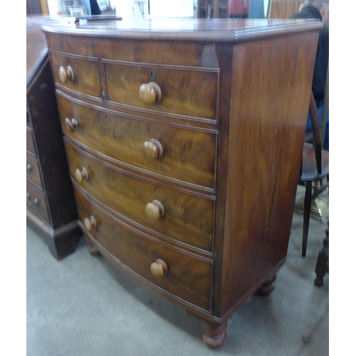 165 - A Victorian mahogany bow front chest of drawers