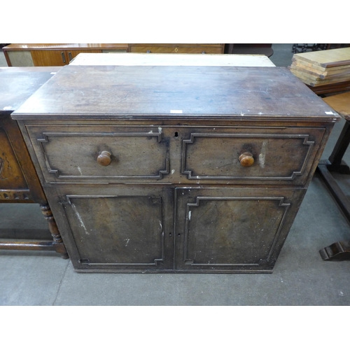 167 - A George III mahogany secretaire cupboard