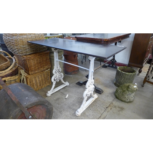 247 - A Victorian cast iron and mahogany topped pub table