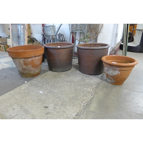 249 - Four terracotta garden planters