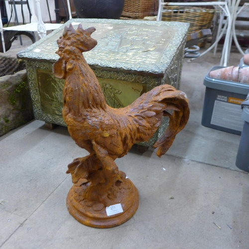 273 - A cast iron garden figure of a cockerel