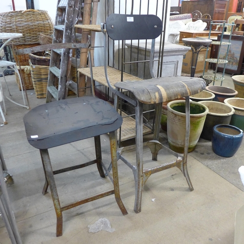 288 - Two industrial machinists chairs