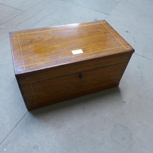 322 - A Victorian inlaid oak work box