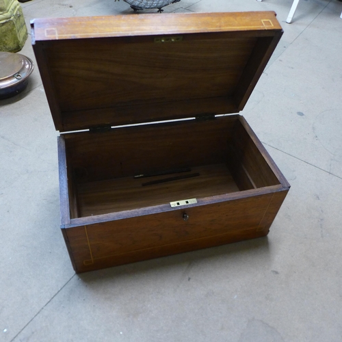 322 - A Victorian inlaid oak work box