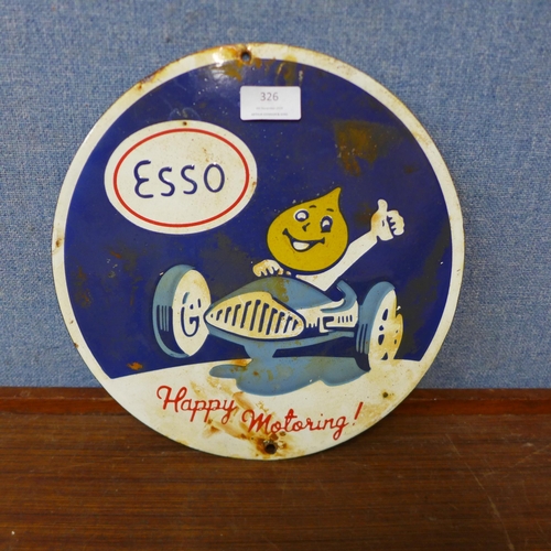 326 - An enamelled metal Esso advertising sign