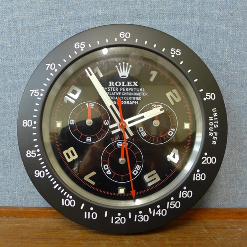 359 - A Rolex style dealer's display wall clock