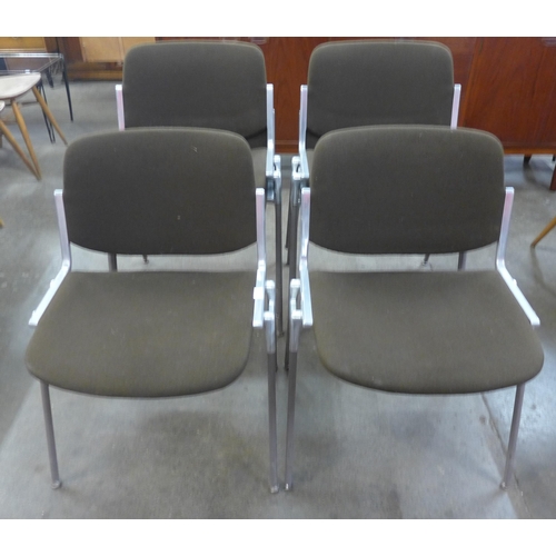 61 - A set of six Italian Castelli DCS Axis 106 aluminium framed chairs, designed by Giancarlo Piretti