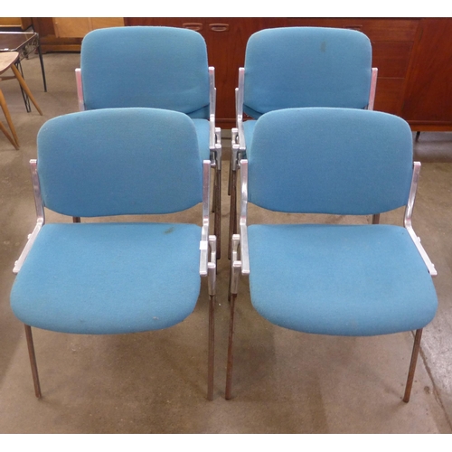 62 - A set of six Italian Castelli DSC Axis 106 aluminium framed chairs, designed by Giancarlo Piretti