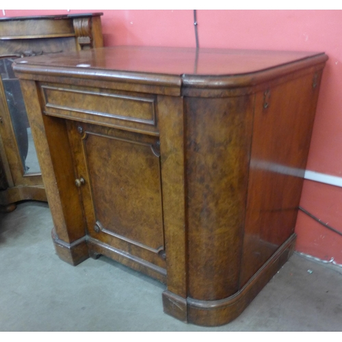 70 - A Victorian burr side cabinet, manner of Gillows, Lancaster