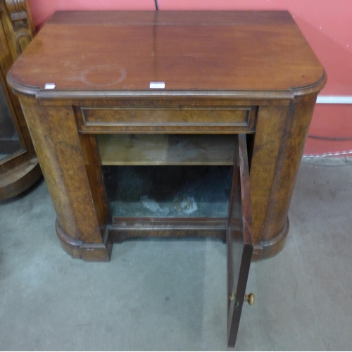 70 - A Victorian burr side cabinet, manner of Gillows, Lancaster