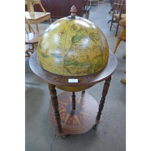 8 - An Italian terrestrial globe cocktail trolley