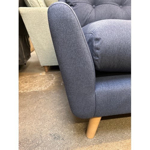 1475 - A navy blue upholstered RHF corner sofa