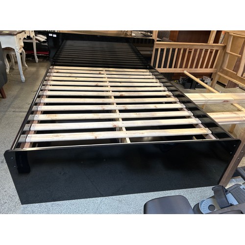 1598 - A black high gloss double bedframe with storage drawers * This lot is subject to VAT