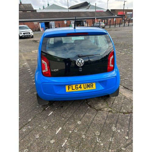 2553 - VW UP 1.0l three door hatchback, petrol, Reg No FL64 UMR , first registered 2014, 4119 recorded mile... 