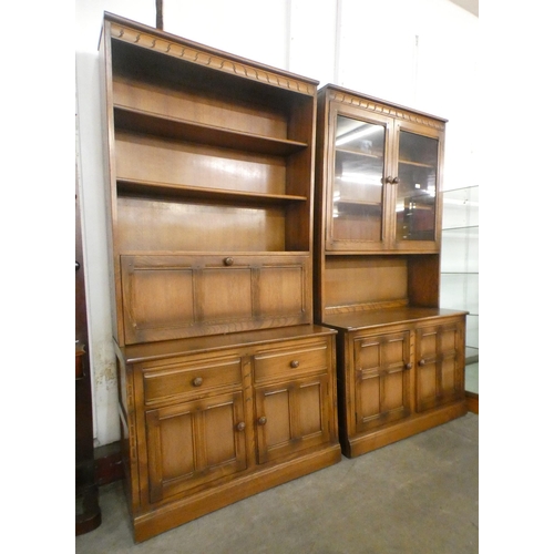 596 - Two Ercol Golden Dawn elm bookcases