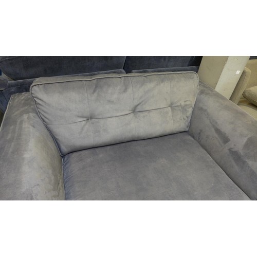 1401 - A pewter velvet upholstered love seat