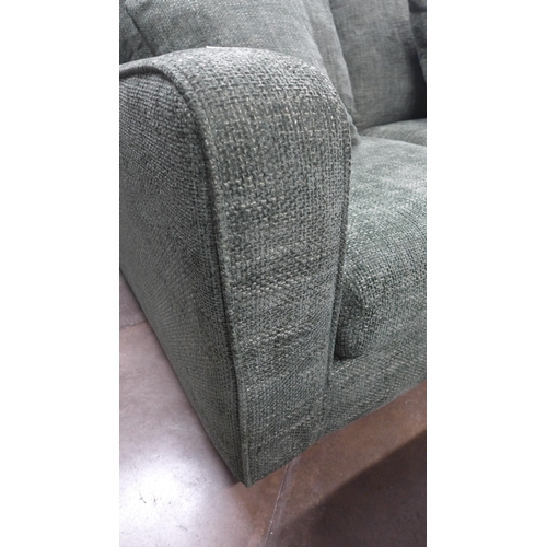 1334 - A pair of Shada Hopsack green upholstered two seater sofas RRP £1698