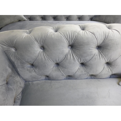 1390 - A Newport grey buttoned velvet three and two seater sofa * This lot is subject to VAT