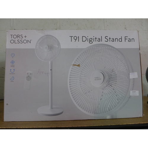 2167 - A Tors & Olsson T91 digital stand fan -W