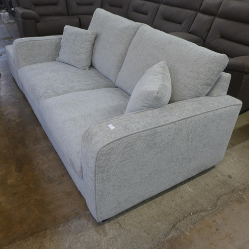 1449 - A Shada Hopsack silver three seater sofa and ottoman footstool RRP £1398