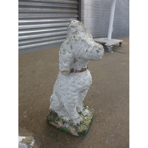 2251 - 3 Stone dog garden ornaments