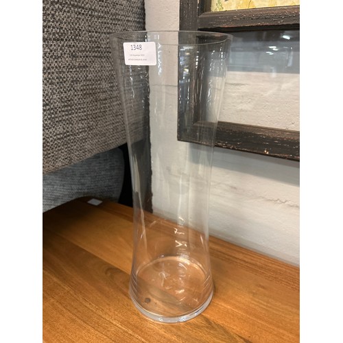 1348 - A tall clear glass vase