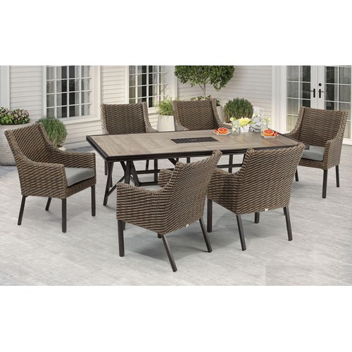 1535 - An Agio Portland 7 piece woven dining set, original RRP £1499.99 + VAT - boxed(4186-4) * This lot is... 