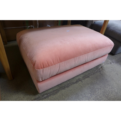 1553 - A coral pink upholstered footstool