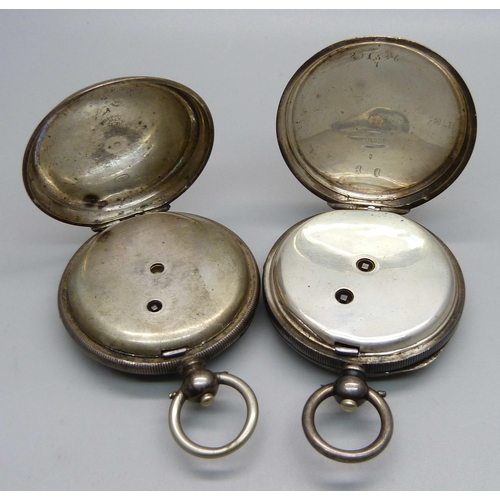 Two silver pocket watches