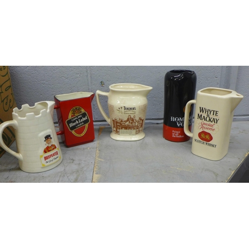 1117 - Three boxes of whisky and beer advertising jugs **PLEASE NOTE THIS LOT IS NOT ELIGIBLE FOR POSTING A... 