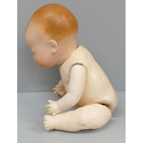 617 - An Armand Marseille bisque head doll, 351/22K, circa 1860-1900 with composition body